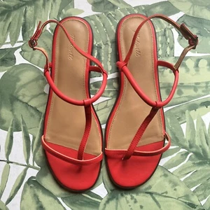 MADEWELL NWOT The Bev T-Strap Himalayan Orange Thong Sandal sz 9 NR006 - Picture 1 of 6