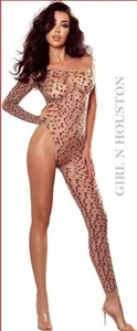 Sexy Wild Untamed Fun Leopard Sheer Mesh Temptation Bodysuit Soft & Comfortable - Picture 1 of 11