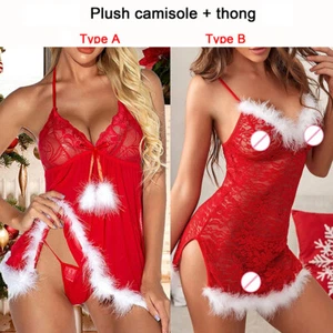 Miss Sexy Santa Ladies Christmas Outfit Xmas Womens Fancy Dress lingerie Costume - Picture 1 of 18