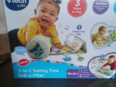 Alfombra de juego VTech 3 en 1 Tummy Time Roll-a-Pillar con botones de colores. Nacimiento +/ ¡NUEVO! Foto 1 de 2