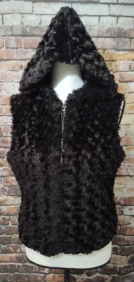 CHALECO VINTAGE CEJON ACCESSORIES INC. PIEL SINTÉTICA NEGRO CON CAPUCHA CREMALLERA BOLSILLOS MEDIANOS Foto 1 de 4