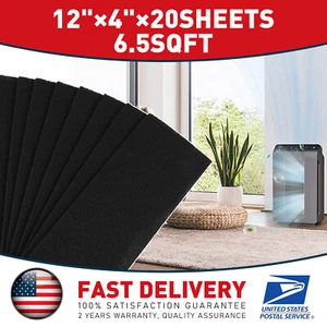 20Pcs 4"x12" Activated Carbon Sponge Fume Filter Impregnated Charcoal Sheet Pad - Picture 1 of 12