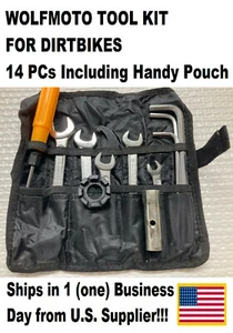 14PC WOLFMOTO TOOL KIT (For Dirtbikes, etc) MOTORCYCLE TOOL KIT - Imagen 1 de 12