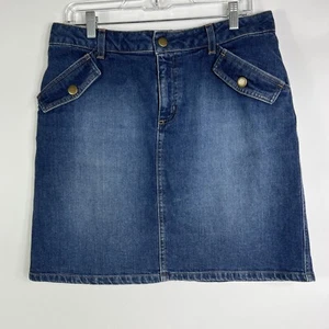 Banana Republic Jean Skirt Size 8 Straight Above Knee Blue Medium Wash Denim - Picture 1 of 5