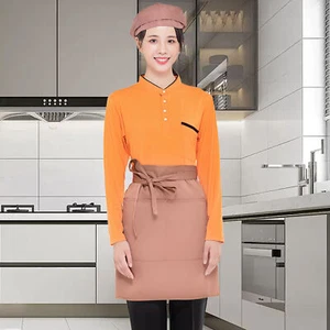 Chef Apron with Two Pockets Kitchen Cooking Aprons Set for Men Women Breathable - Picture 1 of 9