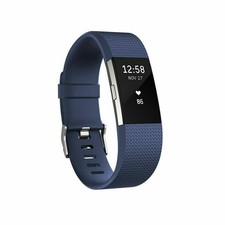 Fitbit Charge 2 Heart Rate Activity Tracker Wristband Large Blue Grade A