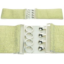 Retro Ladies/Girls Waist Elasticated Wide Fashion Buckle Belt Belts With 4 Clasp