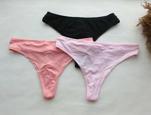 3 Stück Damen Sexy Tangas Solide Glatte T-Back Unterwäsche Hochgeschnitten G-String Höschen M - Bild 1 von 11