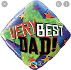 QUALATEX 18 INCH VERY BEST DAD STARS - BIRTHDAY / FATHER'S DAY FOIL BALLOON 18"