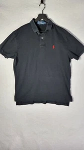 Polo Ralph Lauren Short Sleeve Black Collared Shirt Men's Size Medium - Picture 1 of 10