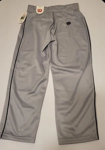 Wilson Youth Poly Warp Relaxed Piped Baseball Pant Gray/Black Size LARGE NWT - Picture 1 of 6