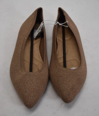 Old Navy Bare Necessity Textured Knit Pointy Toe Ballet Flats Light Brown Size 9 - Image 1 of 4