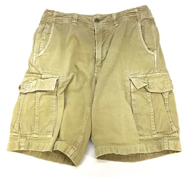 American Eagle Style.01977 Zip Flat Front Drawstring Cargo Shorts Men’s 30 Gold  — 第 1/4 张图片
