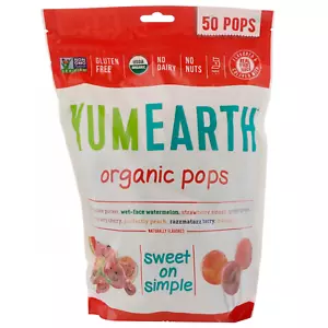YumEarth, Organic Pops, Assorted Flavors, 50 Pops, 10.9 oz (310 g) - Picture 1 of 2