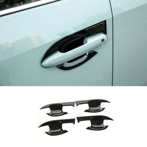 4Pcs Glossy Black Door Handle Bowl Moulding Cover Trim For Toyota RAV4 2019-2024 - Picture 1 of 6