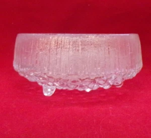 IITTALA CRYSTAL "Ultima Thule" 3-Toed Footed Bowl TAPIO WIRKKALA FINLAND VTG - Picture 1 of 7