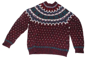 Vintage Eastern Mountain Sports Woolrich Wool Crewneck Sweater M Red Yoke Damen - Bild 1 von 5
