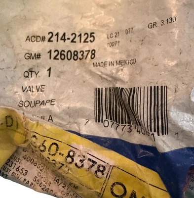 Соленоид продувки канистры выброса EVAP ACDelco GM OEM NOS подлинный клапан в сборе - Изображение 1 из 2