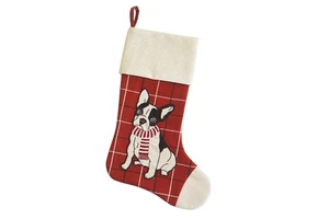 Comfy Hour Joyful Holiday Collection 20" Winter Christmas Scarfed Dog Stocking - Picture 1 of 8