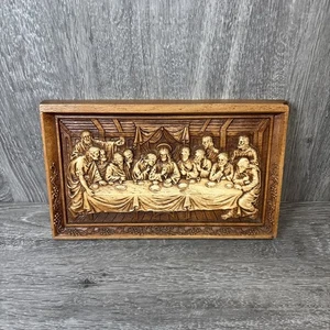 Targa da parete vintage MCM ultima cena arte plastica multi prodotti cristianesimo USA - Foto 1 di 13