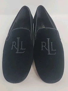 Damenschuhe Vintage Ralph Lauren schwarz Samt Halbschuhe Monogramm Größe 6B - Bild 1 von 17