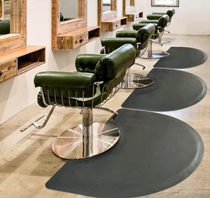 Salon Mat 3’x5’ Anti-Fatigue Semi-Circle Chair Mat – Black for Barber Or Stylish - Bild 1 von 5