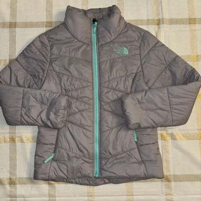 Chaqueta acolchada North Face 550 gris y turquesa clara juvenil talla pequeña 7/8 Foto 1 de 4
