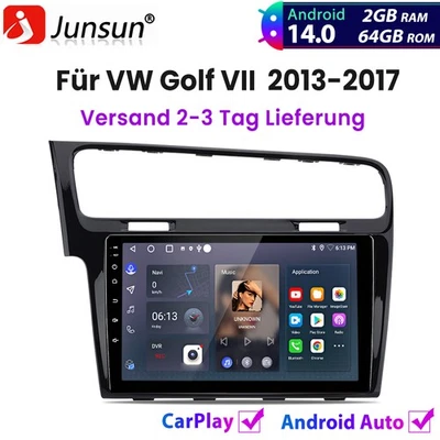 2+64GB Android14 Autoradio Apple Carplay GPS Navi DAB+ Für VW Golf VII 2013-2017 - Bild 1 von 4
