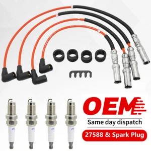 ✅OEM Spark Plug Wire Set 27588 & Spark Plug For Beetle Bora Golf GTI Jetta 2.0L✅ - Picture 1 of 10