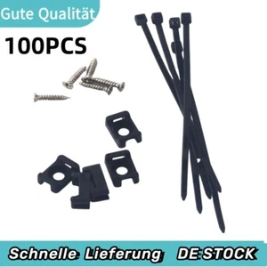 100Tlg Kabelhalter Schraubbar Kabelhalter Wand Mit Kabelbinder Halter Satteltyp - Bild 1 von 10