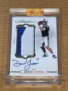 DANIEL JONES 2020 Panini Flawless VERTICAL GOLD AUTO PATCH /10 - Picture 1 of 2