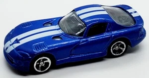MAISTO DODGE VIPER BLUE 1:64 DIECAST 2 7/8" CAR W/ WHITE STRIPES & SILVER RIMS - Picture 1 of 6