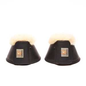 Código de caballo campanas de casco black Basic M campanas de salto negro pony / VB con piel sintética - Imagen 1 de 6