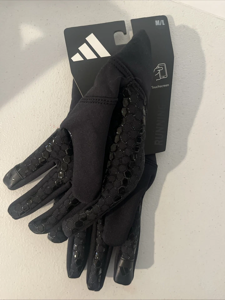 Adidas Mens Warm COLD.RDY Running Comfort Gloves AWP Barrier Grip Touch Screen - Image 1 of 1