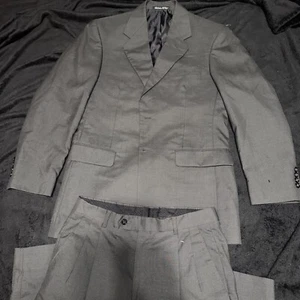 Chaps S and K Famous Brands 2 Piece Suit Wool 30w Dark Gray Suit With Pants - Picture 1 of 7
