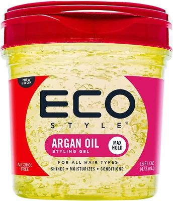 ECOSTYLER Eco Style Moroccan Argan Oil Eco Styler Hair Gel, Hydrate and Style, Alcohol-Fre
