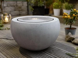 Outdoor Garten Brunnen Kugel Form mit LED, Beton Optik, Zier Spring Wasser Spiel - Bild 1 von 6