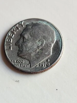 1978 Mint Mark Error MS USA Roosevelt Dime with Double-Die & Grease Strike Error - Image 1 of 2