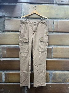 Duluth Trading Co Cargo Brown Pants Mens 38x36 Fire Hose Relaxed Fit Cargo Work - Picture 1 of 7