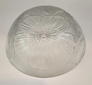 Vintage Glass Bowl With Hibiscus Flower Design By KIG Glass 6 5/8" - Picture 1 of 7