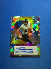 2023 Leaf Vivid Football Grey Crystal Autograph Card of Charlie Jones #7/9!!
