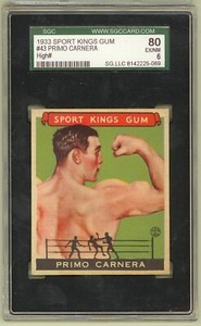 1933 SPORT KINGS #43 PRIMO CARNERA Boxing High Number SGC 6