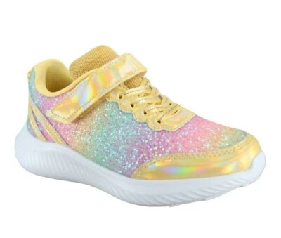 Jóvenes Niñas Niños Sin Cordones Correa Brillo Tenis Zapatos Atléticos para Caminar NUEVO Foto 1 de 4