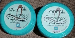 2X L'OREAL PARIS Hair Expert Extraordinary Clay Pre-Shampoo Mask Oily Roots - Picture 1 of 3