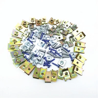 U-Type Metal Rivets Door Panel Fender Screw Fastener Fixed Clips For Car 100Pcs - Image 1 of 4