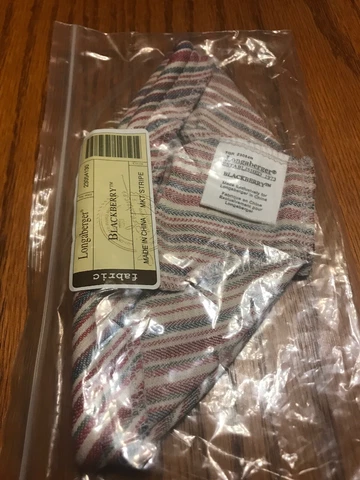 Longaberger Market Stripe Blackberry Booking Basket Stand Up Liner #23054130 NEW Cover
