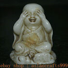 2,8" Alte China Weiß Jade Carving Feng Shui kleiner buddhistischer Mönch Statue