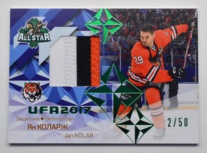 2016-17 KHL Gold Collection Jersey #ASG-JER-008 Jan Kolar 02/50