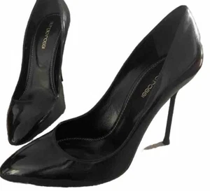 Sérgio Rossi Patent Leather Black Pump Medium Heels Size EU 37.5 10cm Heel - Picture 1 of 10