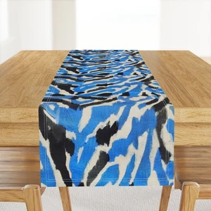 Zebrato Blue Animal Print Boundless Sophistication Printed Table Runner - Picture 1 of 5